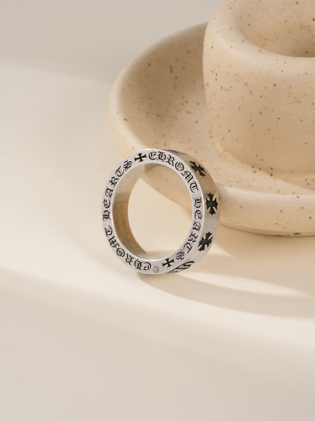 Chrome Hearts Silver Ring with 'GOD IS LOVE' Engraving